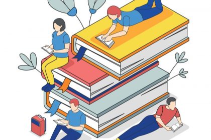 people-reading-books-composition-vector